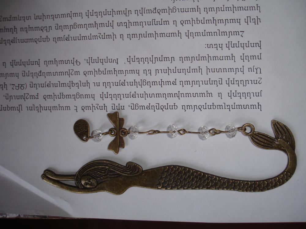 1Pc Retro Alloy Metal Bookmark Mermaid Beaded Or Angels Butterfly Fashion Vintage Bookmark