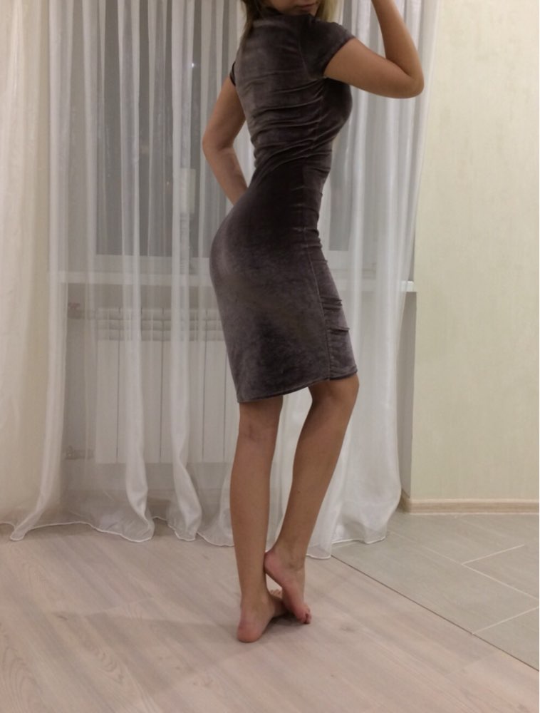SheIn Women Brown Velvet Sheath Dresses Summer Ladies Round Neck Short Sleeve Knee Length Elegant Pencil Dress