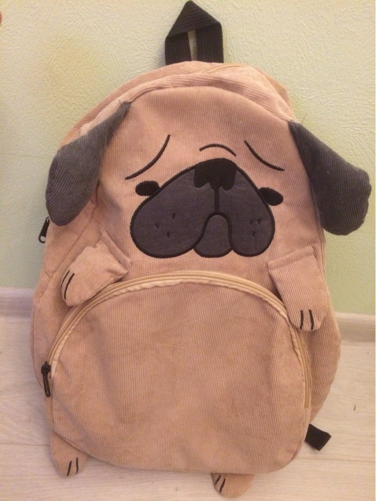 Vintage cute designer dog fox ear embroidery corduroy canvas women backpack school notebook bag girls rucksack travel mochila