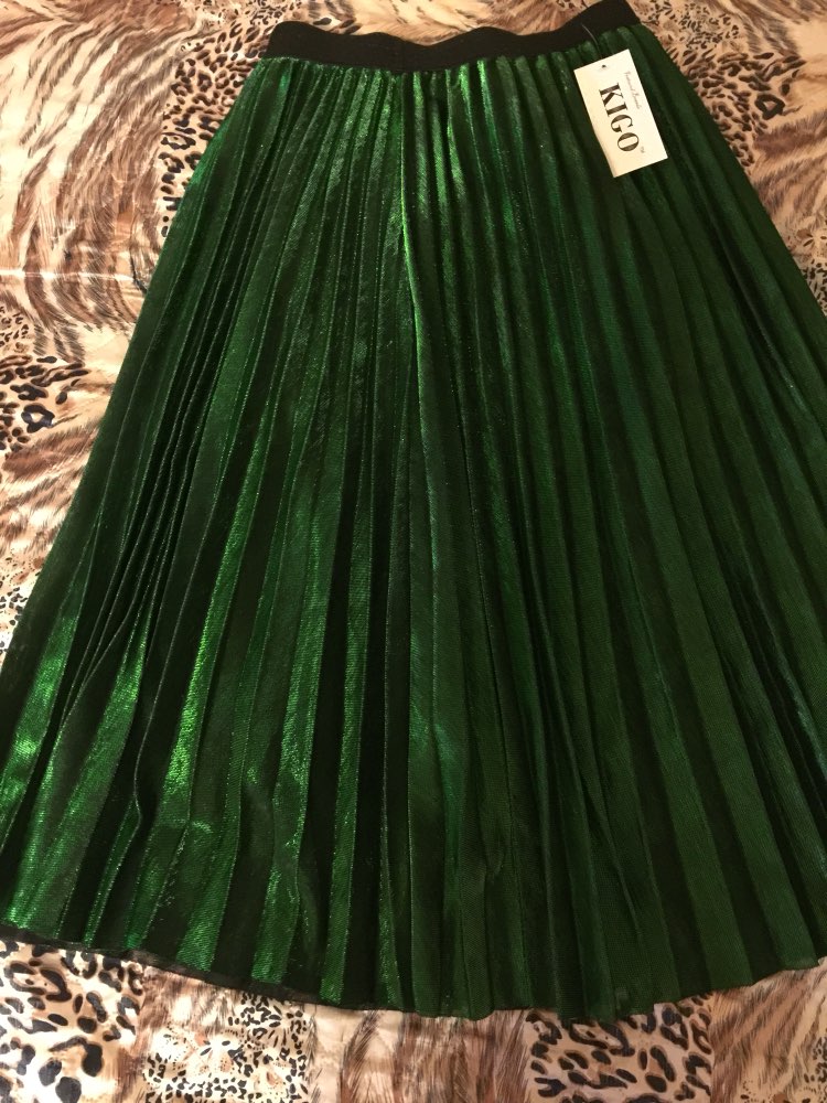 KIGO 2016 Women Metallic Silver Skirt Midi Skirt High Waist Metallic Pleated Skirt Party Club Ladies Saia Fenimias KZ2087H