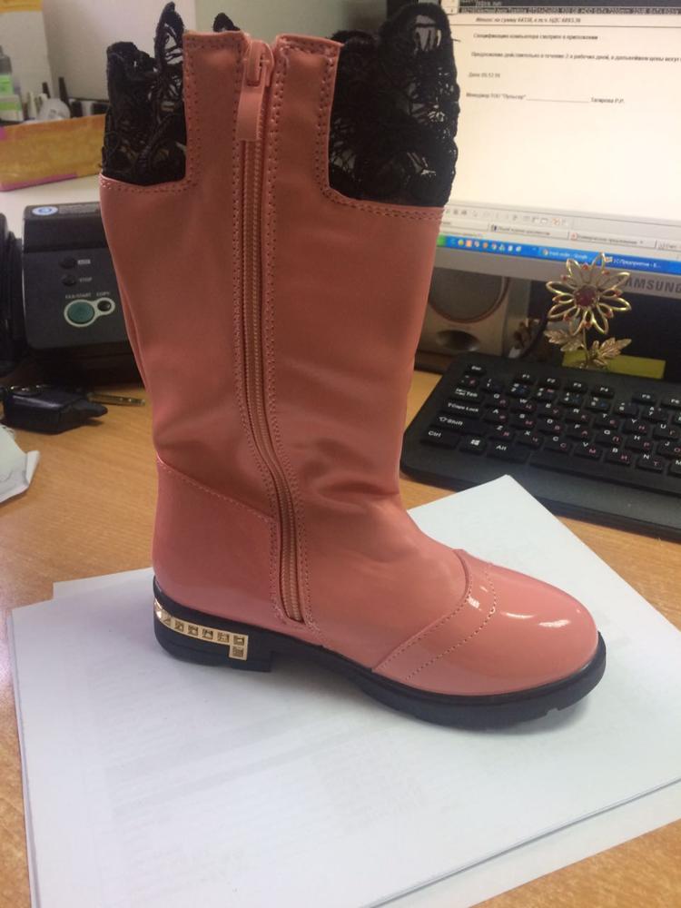 2016Autumn and winter female child boots children shoes child cotton-padded shoes snow boots high boots 