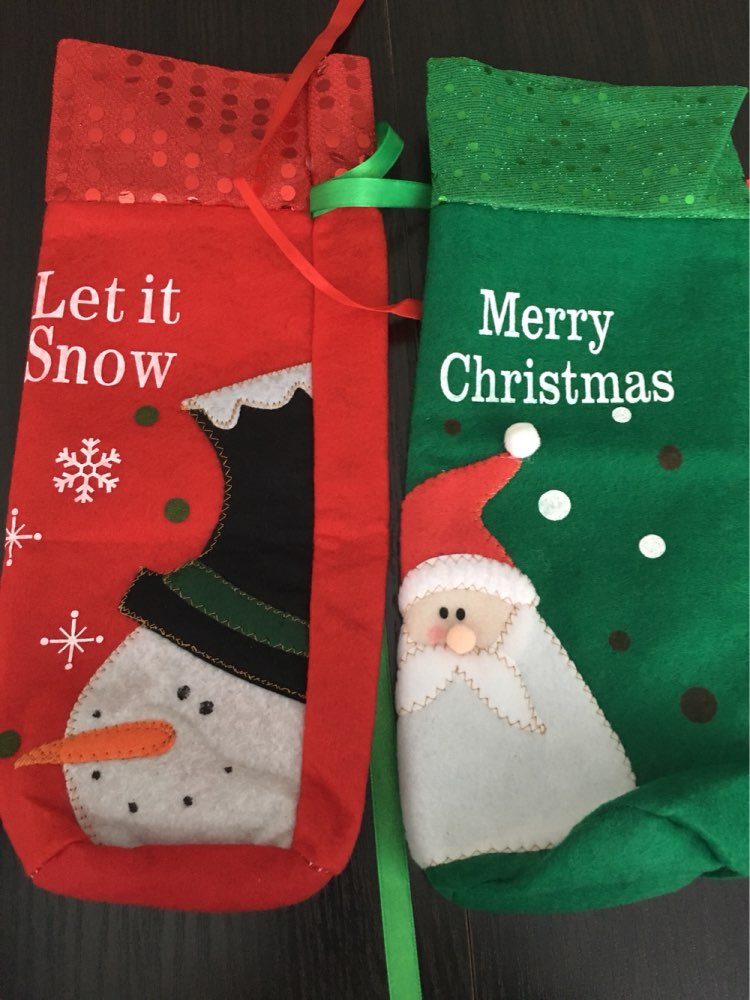 1 PC Christmas Decorations for Home Red Wine Bottle Cover Packing Christmas Ornaments for House Dinner Supplies Table Xmas Noel