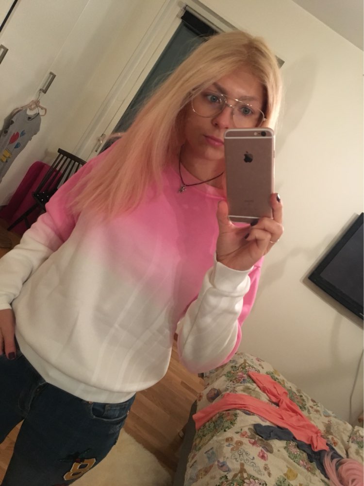 2016 New Spring Autumn Harajuku Hoodies Thick Fleece Gradient Color Loose Casual Sweatshirt Women Tracksuit Moletom