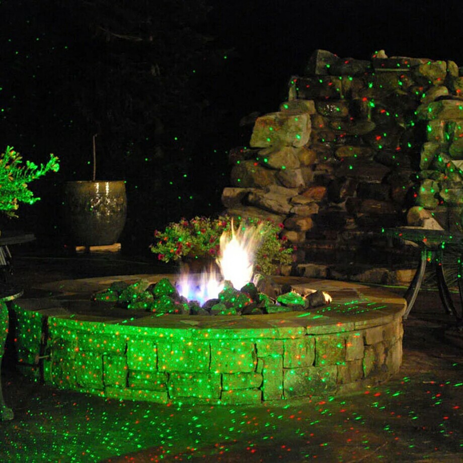 Christmas Laser Lights Outdoor Star Projector Showers Home Decorations Double Color Static Twinkle With Remote Waterproof IP44