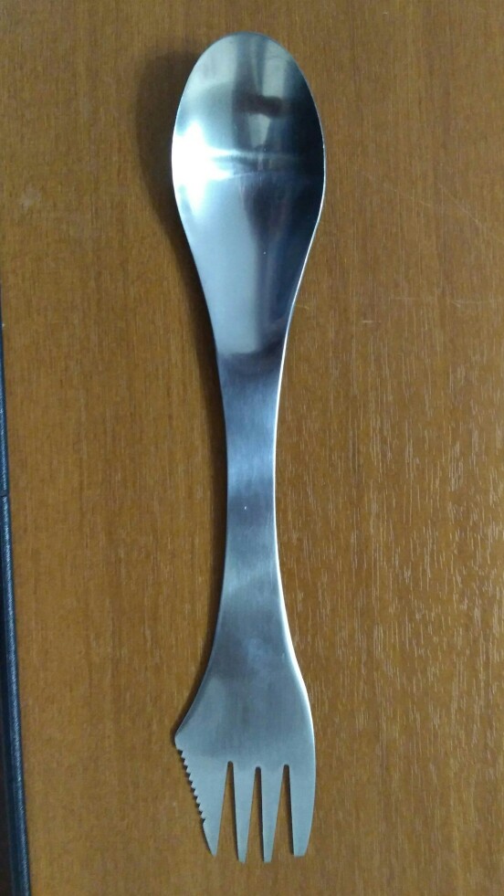 Outdoor Travel Picnic Camping Gadget Spork Spoon Fork Cutlery Utensil 3 In 1 Combo Stainless J2