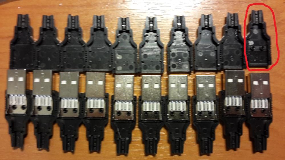 New 10pcs Type A Male USB 4 Pin Plug Socket Connector With Black Plastic Cover