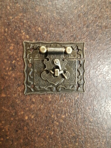 Wood Case Chest Box Rectangle Clasp Closure Hasp Latches Bronze Tone