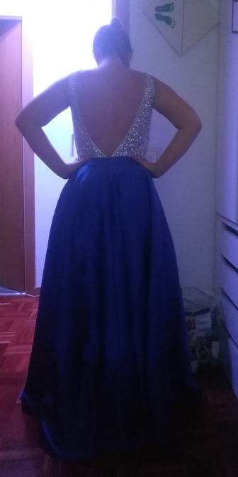 BEPEITHY V-Neck Beads Bodice Open Back A Line Long Evening Dress Party Elegant Vestido De Festa Fast Shipping Prom Gowns