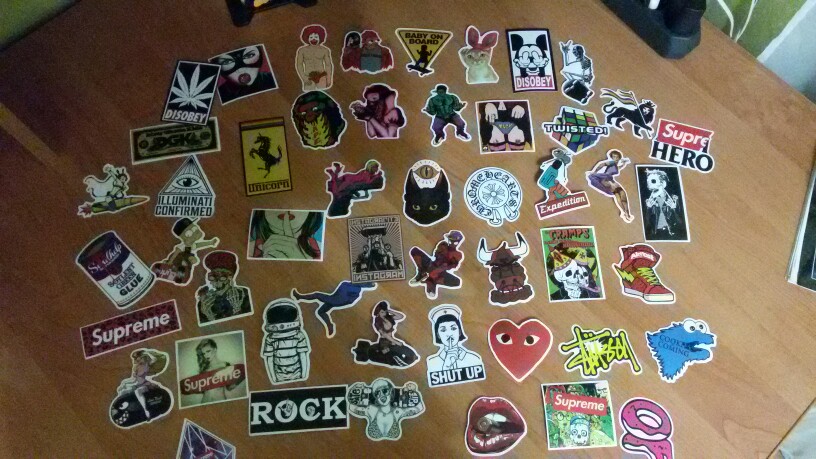  4 Style 50 Pcs Do Not Repeat PVC Waterproof Fun Sticker Toys The Luggage Fashion Laptop Stickers Handbag Decoration Stickers