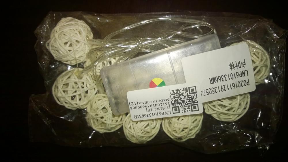 holiday lighting 10 LED Color Rattan Ball String Fairy Lights For Xmas Wedding Party Hot u61017