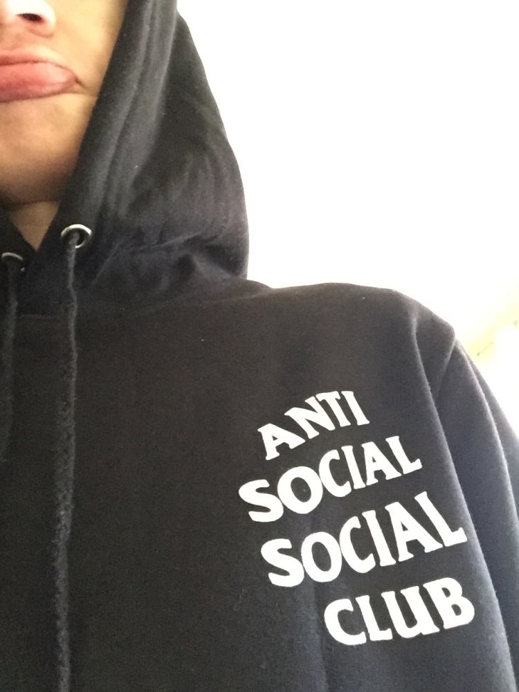 streetwear hip hop kanye black/white/pink hoodie fashion killa brand clothing skate sweat Assc anti social social club