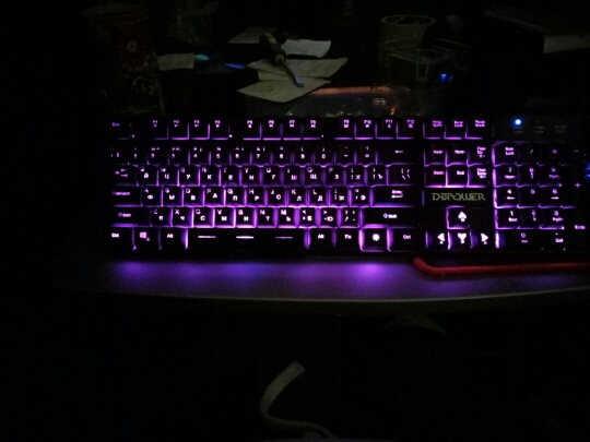 DBPOWER Russian Letters Gaming Keyboard Suspended Keycaps 3 Colors Switchable Backlight Teclado Gamer with Mechanical Touch Feel