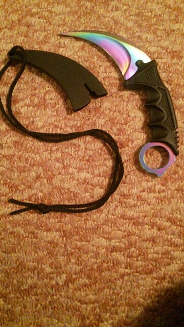CSGO counter strike hawkbill tactical claw karambit neck knife real combat fight camp hike outdoor self defense offensive 