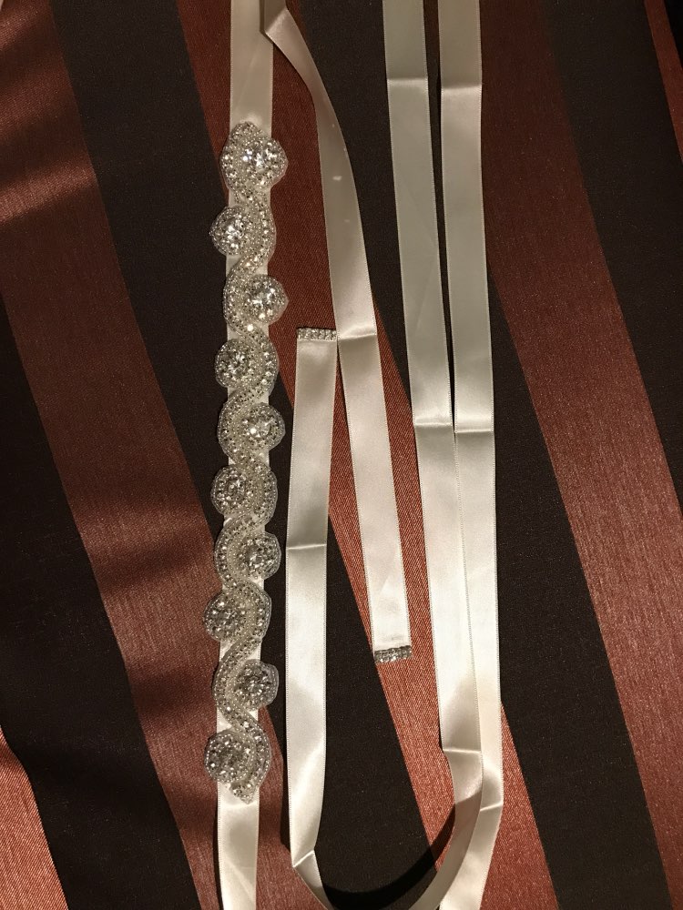 Kyunovia Crystal Wedding Belt Bridal Sash Rhinestone Sash Wedding Dress Sash Belt Crystal Rhinestone DIY Wedding Sash FB23