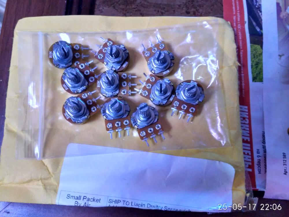 10 PCS  WH148 B10K Linear Potentiometer 15mm Shaft With Nuts And Washers