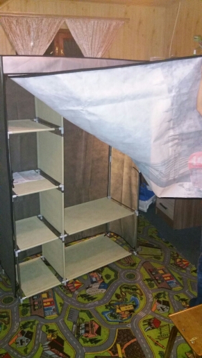 Fashion design DIY Non-woven anti-dust  Reinforced Steel Frame Easy Disassembly Combination Wardrobe Storage Folding