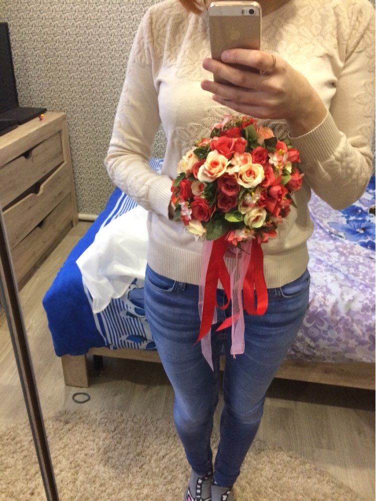 2017 Pink White Wedding Bouquet Handmade Artificial Flower Rose buque casamento Bridal Bouquet for Wedding Decoration