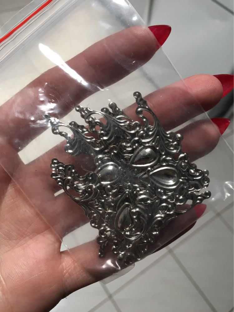 Filigree Triangle Flower Wraps Cabochon,Ancient Silver Plated Corner,Flatback Metal Embellishments Scrapbooking,42*42*57mm,10Pcs