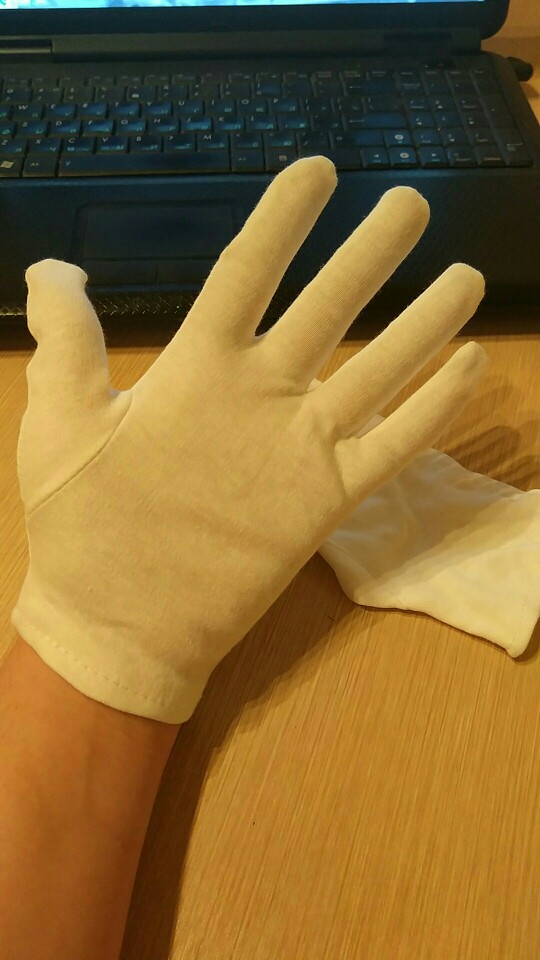 ABESO 2 pairs/lot White 100% Cotton Ceremonial gloves for male female Serving / Waiters/drivers/Jewelry Gloves A6001