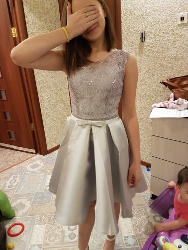 XCOS Homecoming Dress Cheap Red a Line Mini Appliques Cocktail Party Dress Above Knee Cheap Gray Short Lace Homecoming Dress