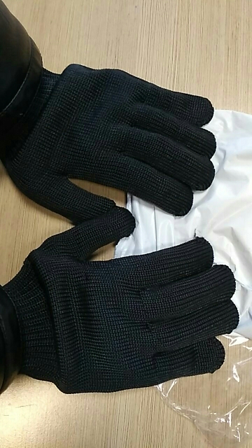 ZK20 1/Pair Black Working Safety Gloves Cut-Resistant Protective Stainless Steel Wire Butcher Anti-Cutting Gloves