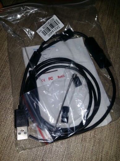 Black 6LEDs 1M/7mm Lens Endoscope Waterproof Inspection Borescope Camera for Android PC Phone & Notebook Device