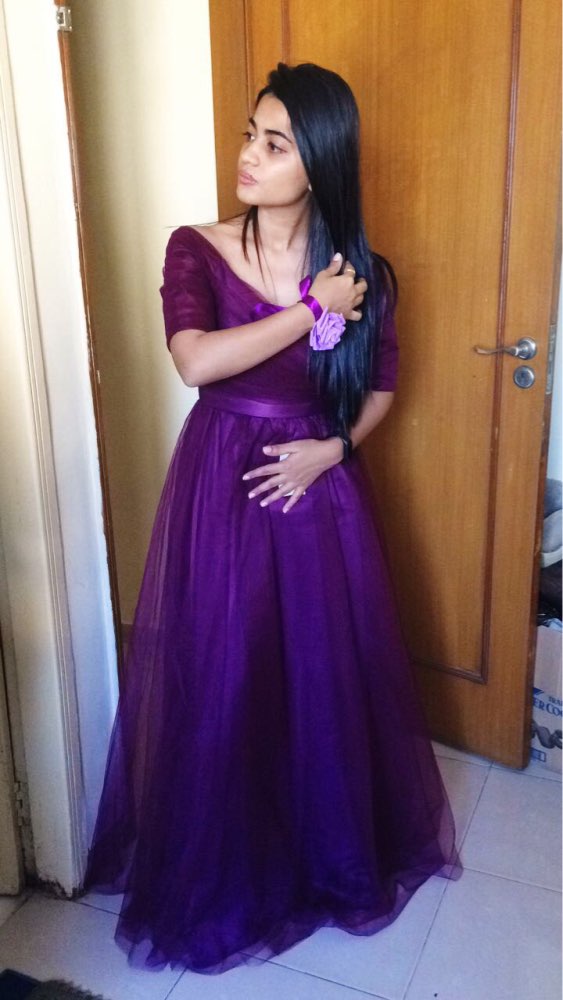 Beauty-Emily Long Purple Red Gray Cheap Bridesmaid Dresses 2017 A-Line Off the Shoulder Half Sleeve Vestido da dama de honra