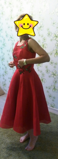 Dressv Red cocktail dress cheap scoop neck a line mid-calf sleeveless graduation party dress elegant fashion cocktail dress