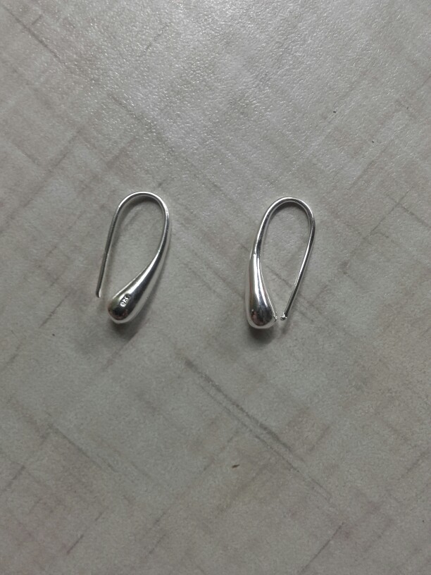 Simple Fashion Style Silver plated Fashion Waterdrop Earrings Jewellery mens 2014,Wholesale&Free shipping, SMTE004