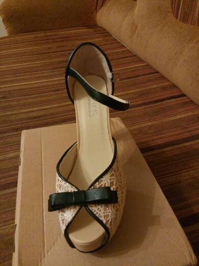 2016 New Party Shoes Sexy Fashion Bowknot Platform Sandals Sweet Lace Buckle Wedding Shoes High Heel Pumps For Women