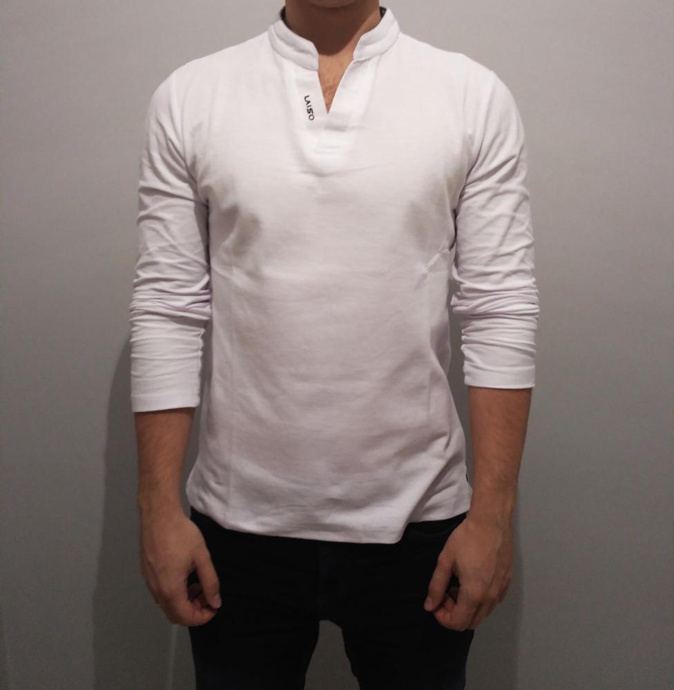Hot Sale 2016 New Summer Mens Clothing  Fashion Mens Polo Shirts V-Neck Slim Fit Long SleeveTrend Casual Tee Shirt 5XL