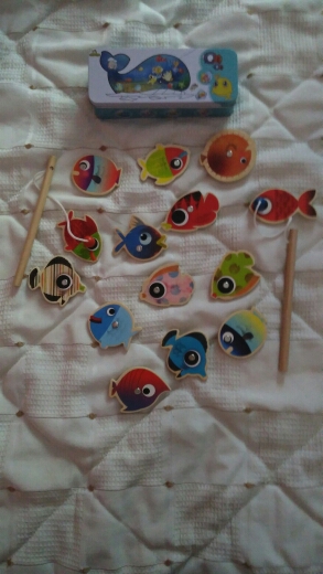 14 Fishes + 2 Fishing Rods Wooden Children Toys Fish Magnetic Pesca Play Fishing Game Tin Box Kids Educational Toy Boy girl