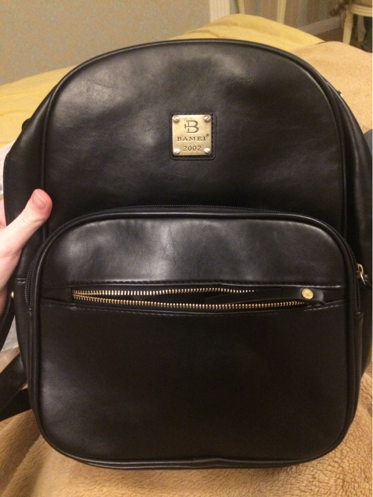 B18 Fashion Designer Brand Fashion Black Leather Backpack Women's PU Leather Backpacks School Rucksack Brown and Black Back Pack