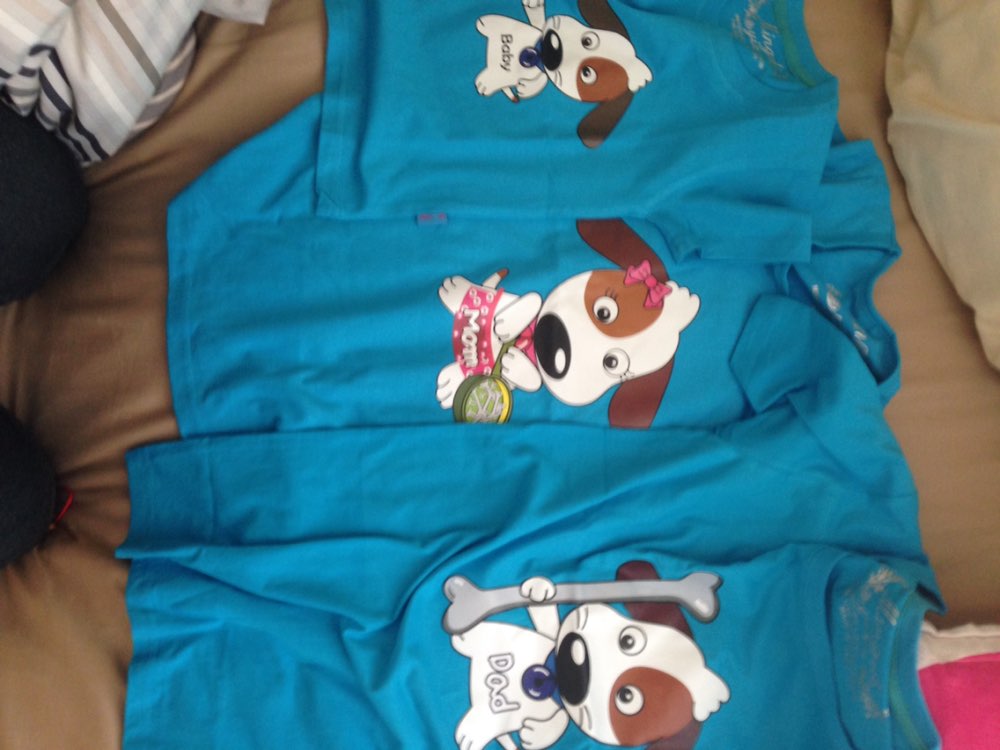 1psc Matching Family Clothes Mom And Son Shirt 2016 Casual Cartoon Dog Short-sleeve T-shirt For Mother Father Baby Mae E Filha