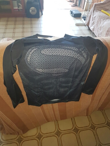 2015 New Fitness Compression Shirt Men Superman Bodybuilding Long Sleeve 3D T Shirt Crossfit Tops Shirts Hot